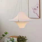 UFO Chandelier Cream LED Pendant Light Acrylic Saucer Lamp for Home Decor