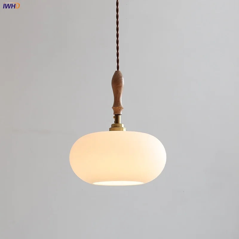 White Glass LED Pendant Lamp: Modern Nordic Style for Kitchen, Dining Room, Bedroom