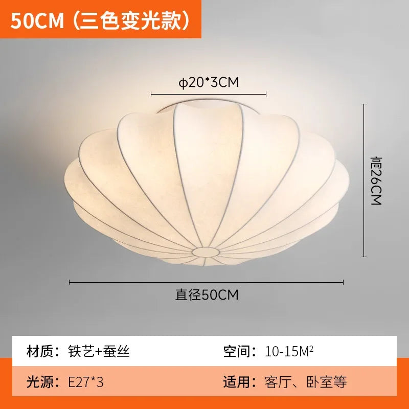 Silk Ceiling Lamp Downlight for Living Dining Bedroom