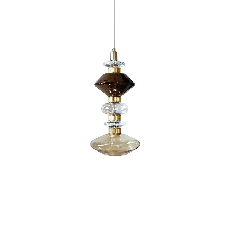 Ballet Pendant Lamp Clear Amber Glass Shade Restaurant Bedroom Lighting