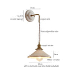 Afralia™ Adjustable LED Wall Sconce Lamp Stripe Ceramic Copper Mirror Bedside