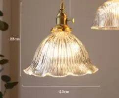 Blue Glass Pendant Lights for Bedroom Dinning Living Room