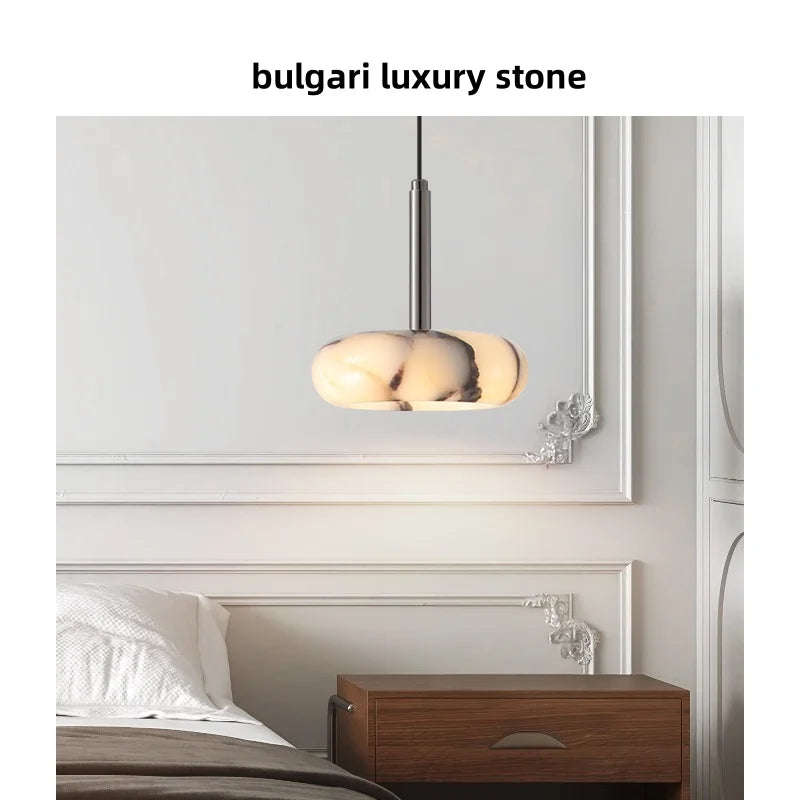Afralia™ Stone LED Pendant Light Fixture Modern Hanging Lamp Luxury Design