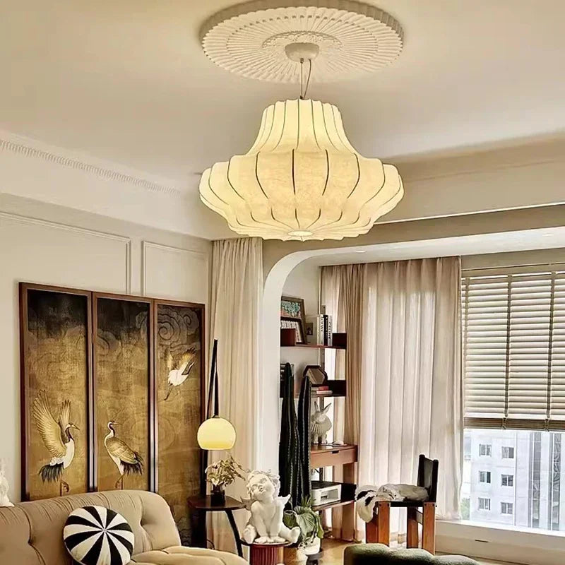 Silk LED Chandelier Pendant Light for Nordic Home Decor