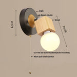 Nordic Wood Iron LED Wall Lamps - Up Down Rotate Hallway Bathroom Plug In