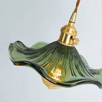 Afralia™ Brass Glass Lotus Leaf LED Pendant Lamp: Nordic Minimalism for Living, Dining, Bedroom