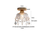 Crystal Wood LED Ceiling Lamp Clear Glass Modern Indoor Lighting