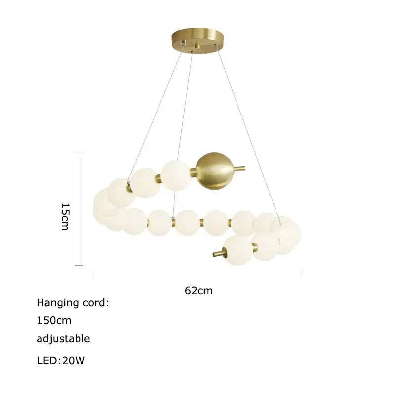Love Gold Chrome Chandelier LED Suspension Lighting for Dinning Room