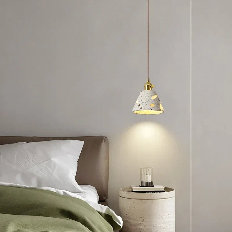 Wabi Sabi LED Pendant Lights Fixture Terrazzo Hanging Lamp Lighting