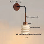 Afralia™ Nordic Wood LED Wall Sconce Yellow Travertine Stair Light