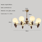 Afralia™ Wood Chandelier Wabi Sabi Pendant Lights Living Room LED Luminarias