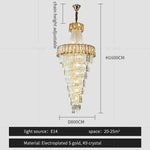 Elegant Crystal Chandelier for Duplex Spiral Staircase and Living Room