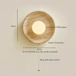 Afralia™ Nordic LED Wall Lamp Wood Yellow Travertine Mirror Light