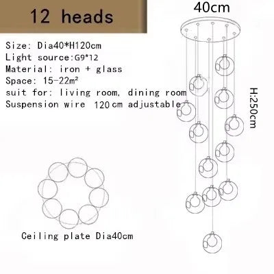 LED Chandelier: Modern Lighting for Living, Dining, and Staircase Areas