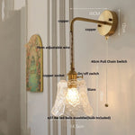 Glass Clear LED Wall Light Fixture, Modern Copper Wall Lamp