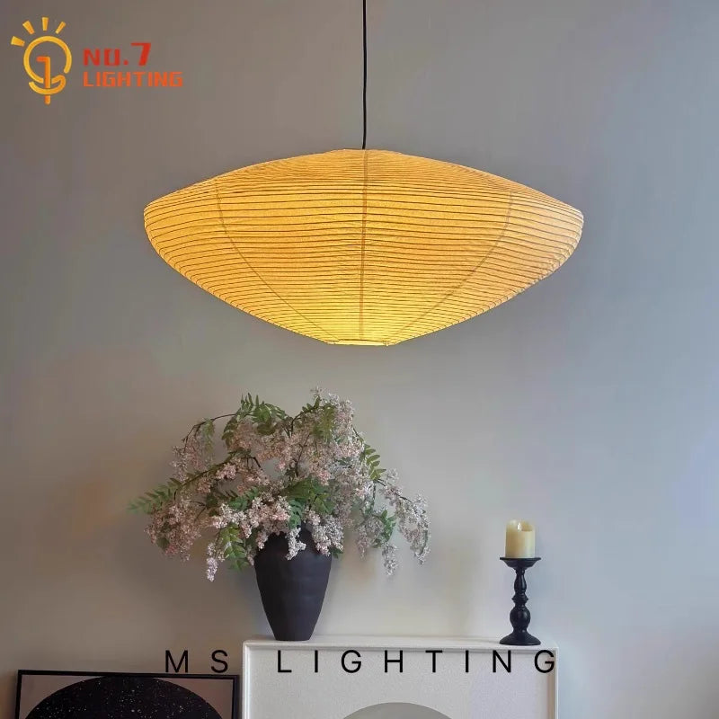 Noguchi Yong LED Pendant Lights | Rice Paper Hanging Lamp for Home & Hospitality
