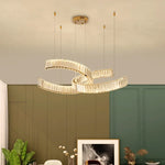 Crystal LED Pendant Lights Remote Control Dimmable Suspension Lamp