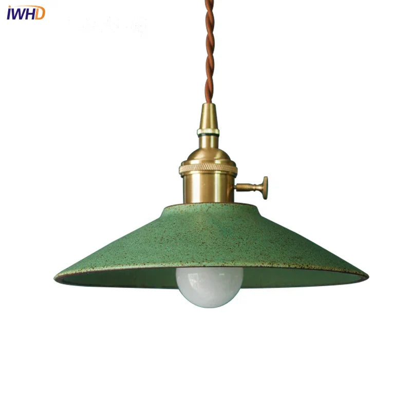 Ceramic LED Pendant Lamp Copper Hanglamp for Dining Living Room Lighting