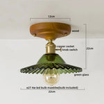LED Glass Wood Ceiling Light Modern Plafondlamp for Living Room