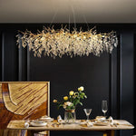 Crystal LED Pendant Lights Gold Dining Room Branch Chandelier