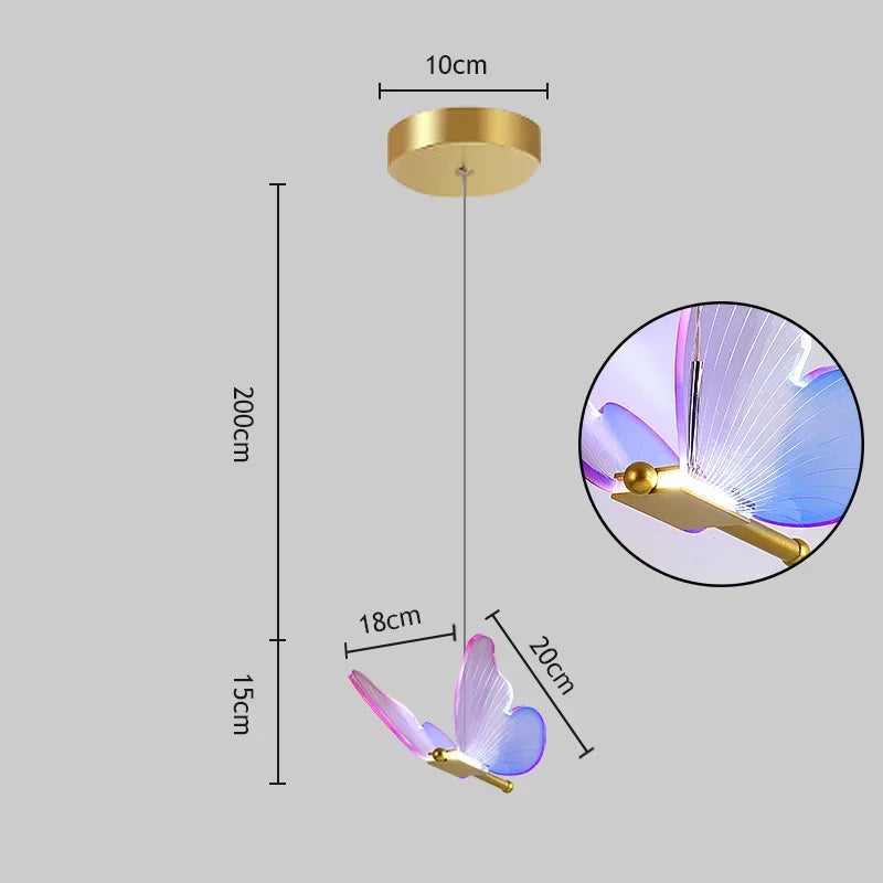 Butterfly LED Chandelier for Duplex Villa Living Room Romantic Wedding Decor