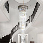 Luxury Crystal Chandelier Spiral Staircase Pendant Lights