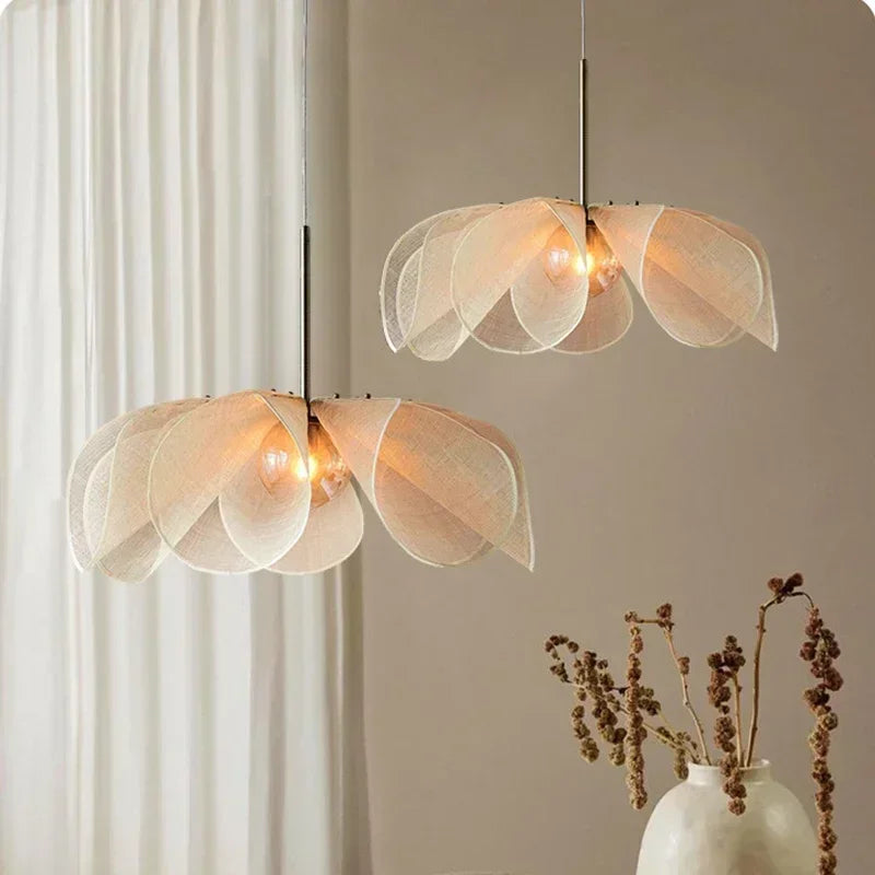 Flower Chandelier Pendant Light with E27 Bulb for Living Dining Room