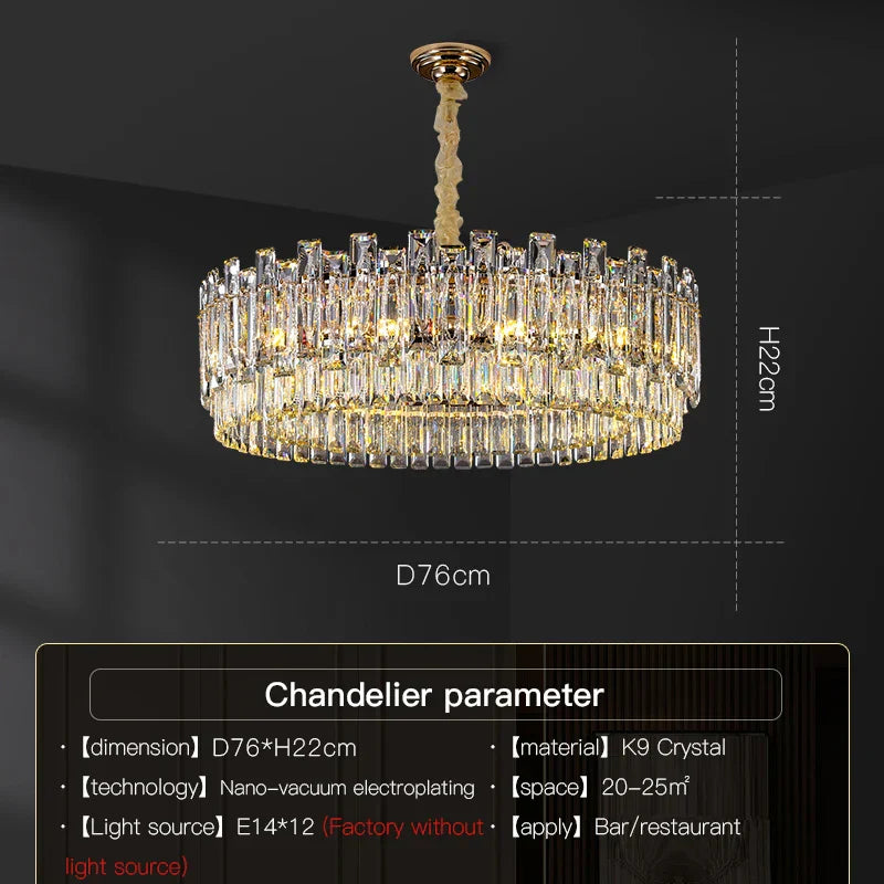Luxury Crystal Chandelier Modern Simple Dining Room Bedroom Light