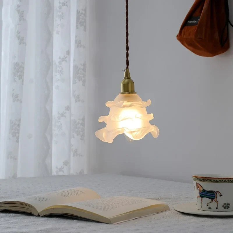 Copper Glass LED Pendant Lamps Modern Style Nordic Hanging Light Fixtures