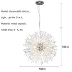 Afralia™ Dandelion Gold/Chrome Chandelier with Crystals, G9 Pendant Lights for Elegant Lighting