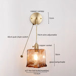 Copper Glass LED Wall Light for Modern Nordic Living Room Bedroom