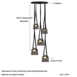 Glass Pendant Chandelier: Modern Leather Belt Luxury LED Lighting for Home Decor