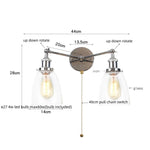 2 Head LED Wall Lamps Iron Glass Bedroom Stair Light Fixtures