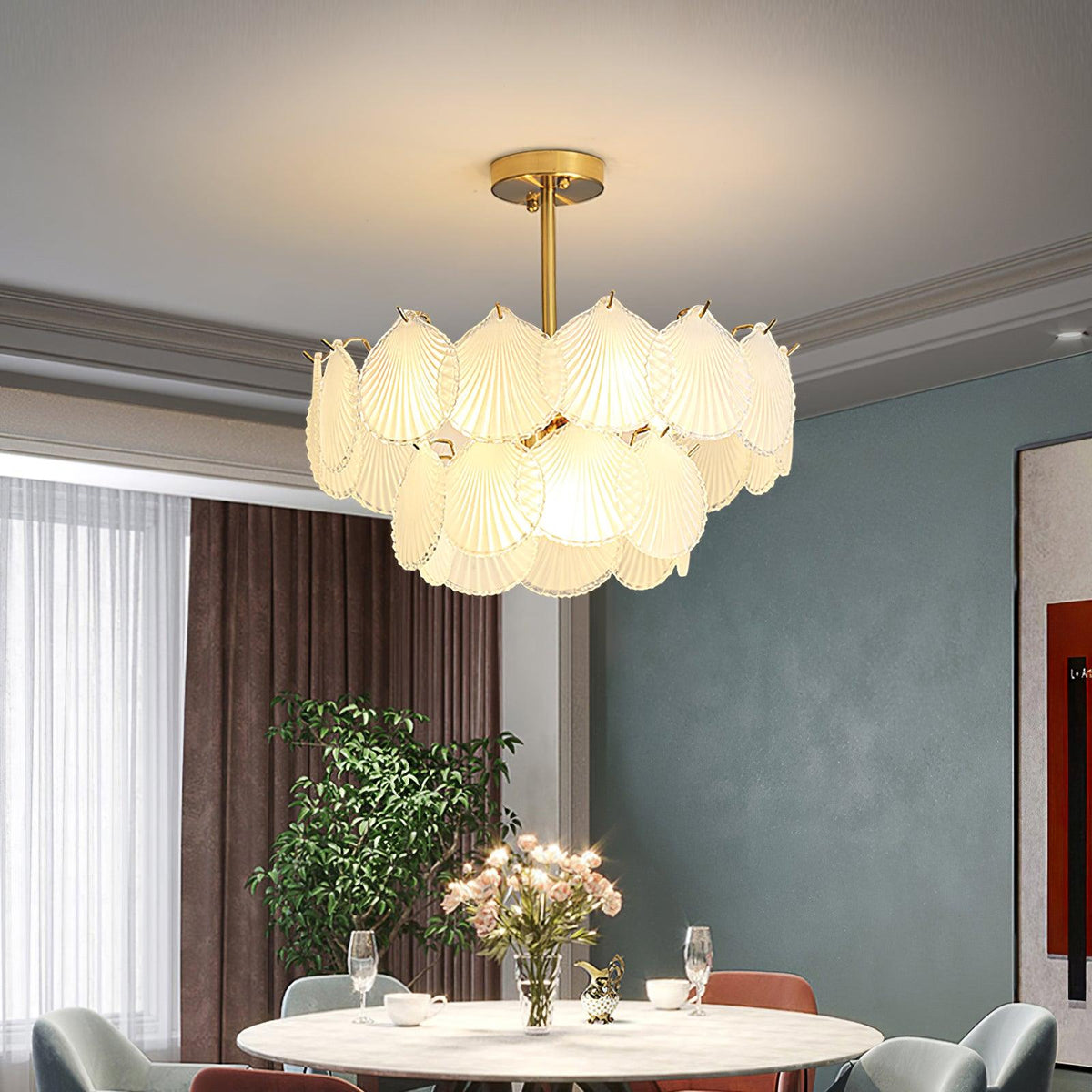 Shell Glass Chandelier