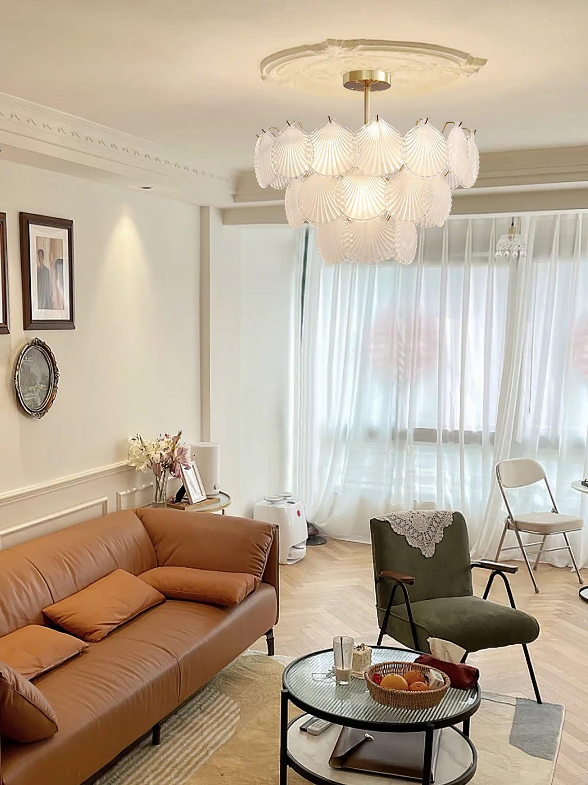 Shell Glass Chandelier