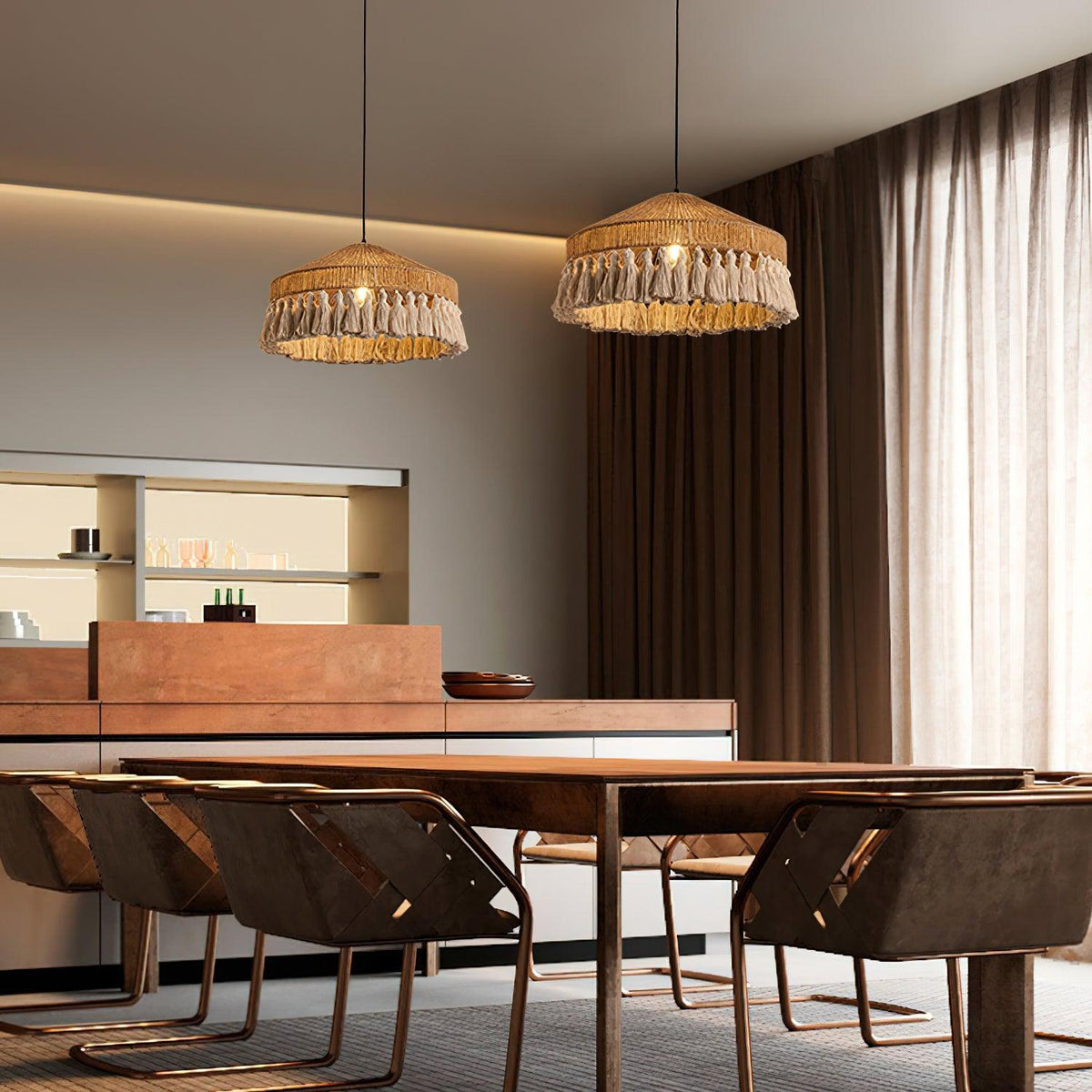 Small Bamboo Hat Pendant Lamp