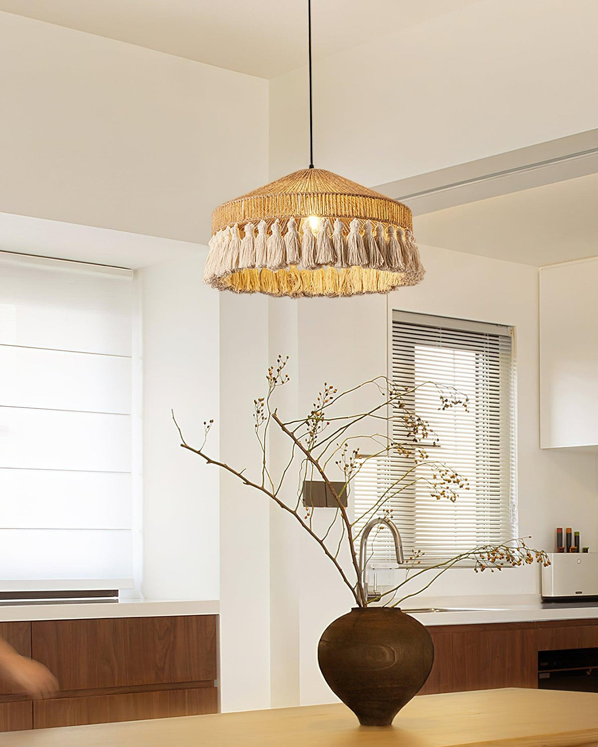 Small Bamboo Hat Pendant Lamp