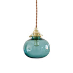 Small Retro Handmade Glass Pendant Light 5.1"