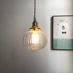 Small Retro Handmade Glass Pendant Light 5.1"