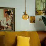Small Retro Handmade Glass Pendant Light 5.1"