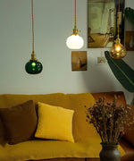 Small Retro Handmade Glass Pendant Light 5.1"
