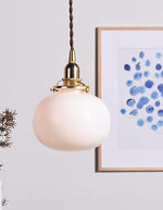 Small Retro Handmade Glass Pendant Light 5.1"