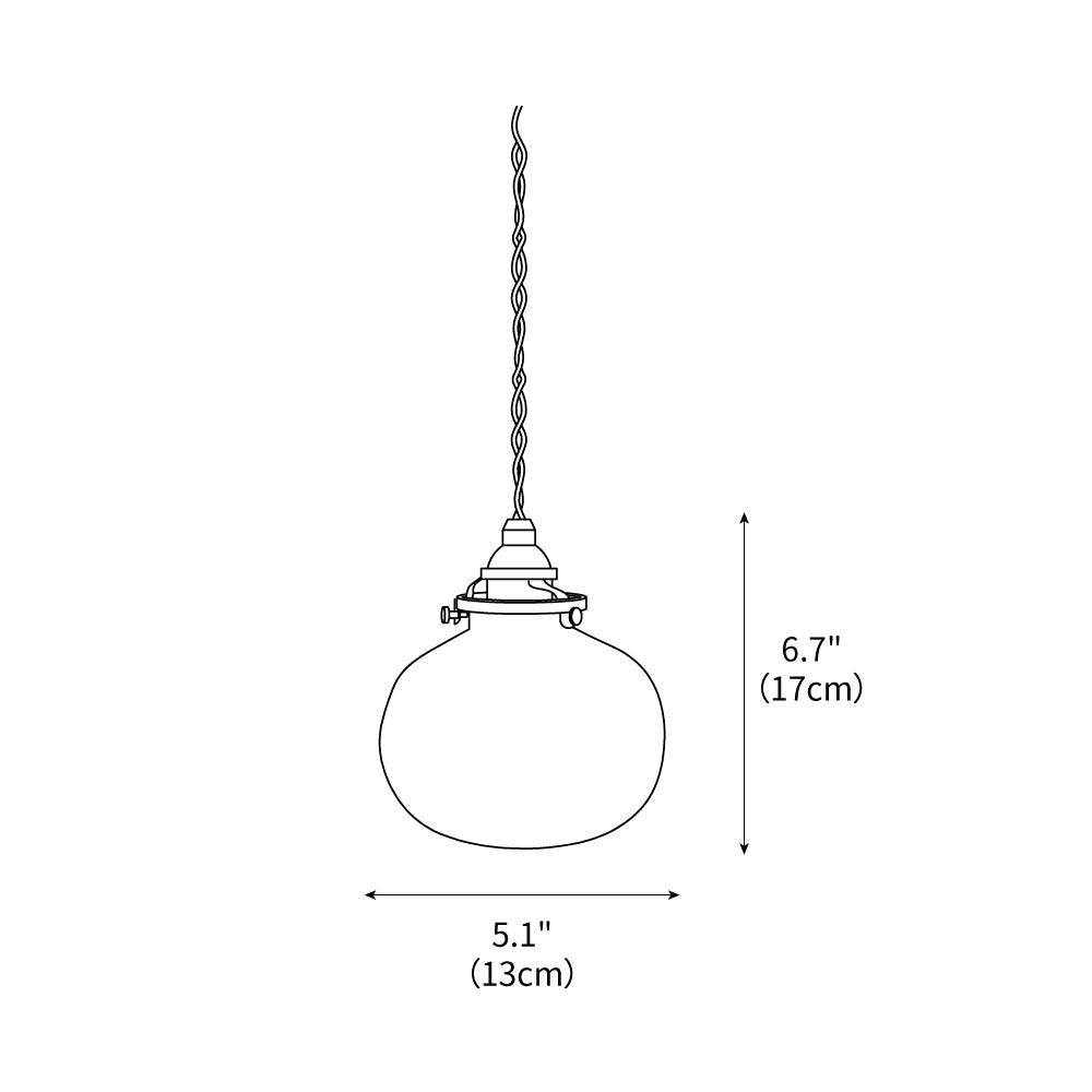 Small Retro Handmade Glass Pendant Light 5.1"