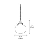 Small Retro Handmade Glass Pendant Light 5.1"