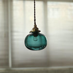 Small Retro Handmade Glass Pendant Light 5.1"