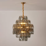 Smoke Gray Prism Round Chandelier