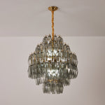 Smoke Gray Prism Round Chandelier