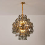 Smoke Gray Prism Round Chandelier