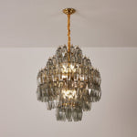 Smoke Gray Prism Round Chandelier