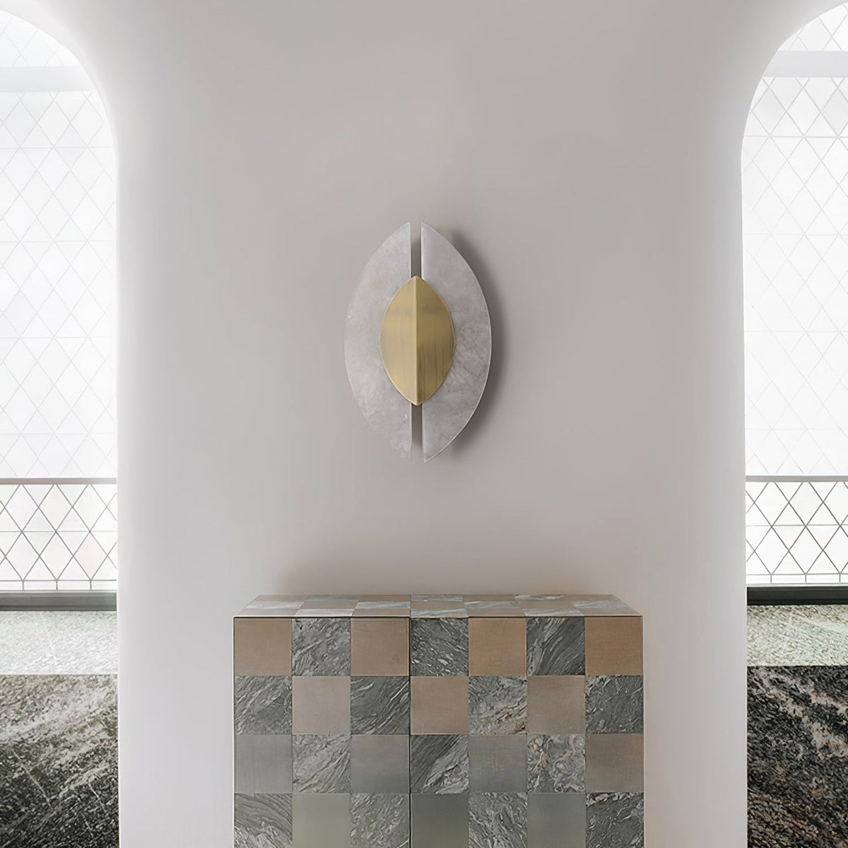 Solari Alabaster Leaf Sconce